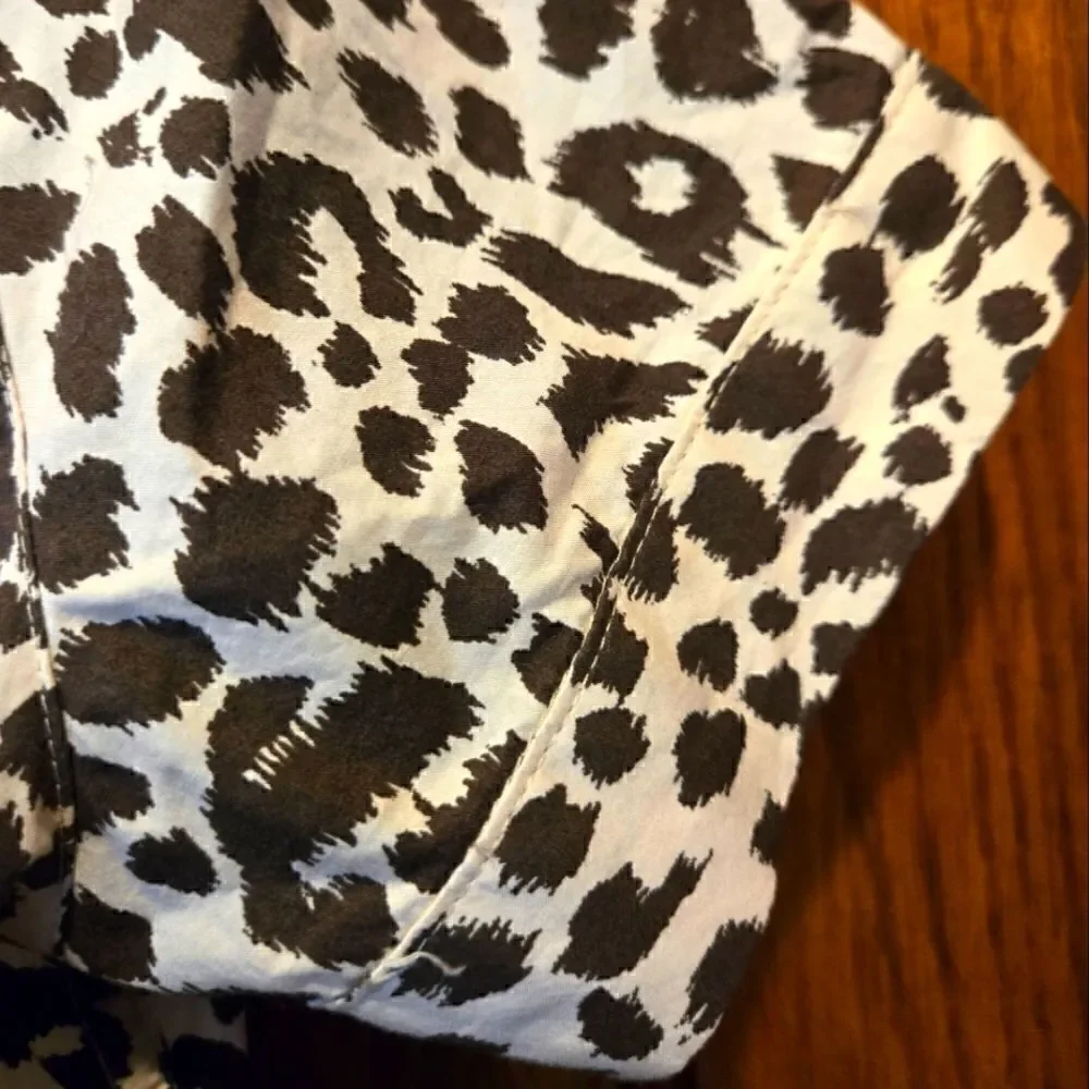 J Crew Animal Print Cotton Camp Shirt Sz XSMALL